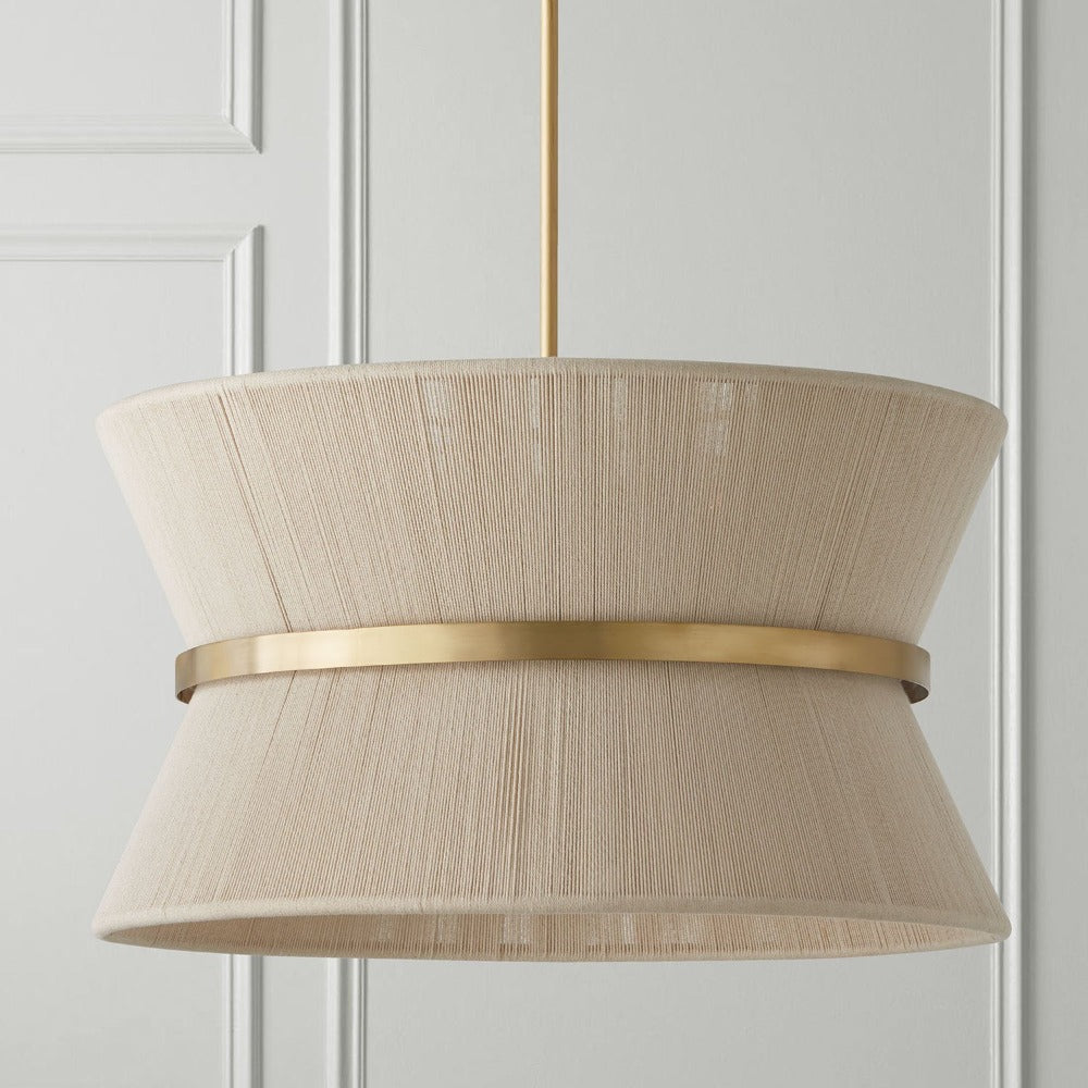 Brielle Natural Rope Pendant, Pendant, Natural Rope and Patinaed Brass