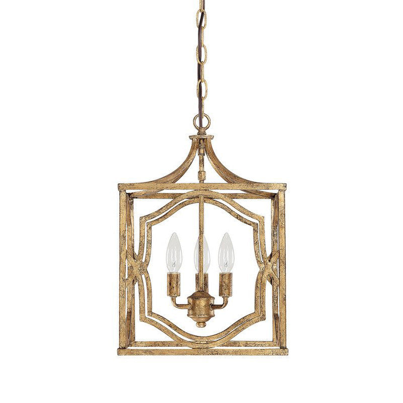 Blakely 3 Light Small Gold Open Cage Lantern by Capital Lighting 9481AG