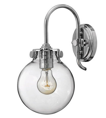 Congress 1 Light Globe Vanity in Chrome with Clear Glass Shades by Hinkley Lighting 3174CM