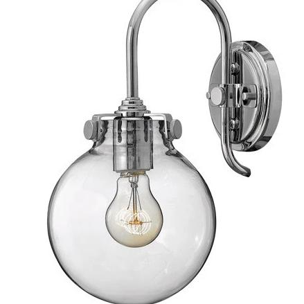 Congress 1 Light Globe Vanity in Chrome with Clear Glass Shades by Hinkley Lighting 3174CM