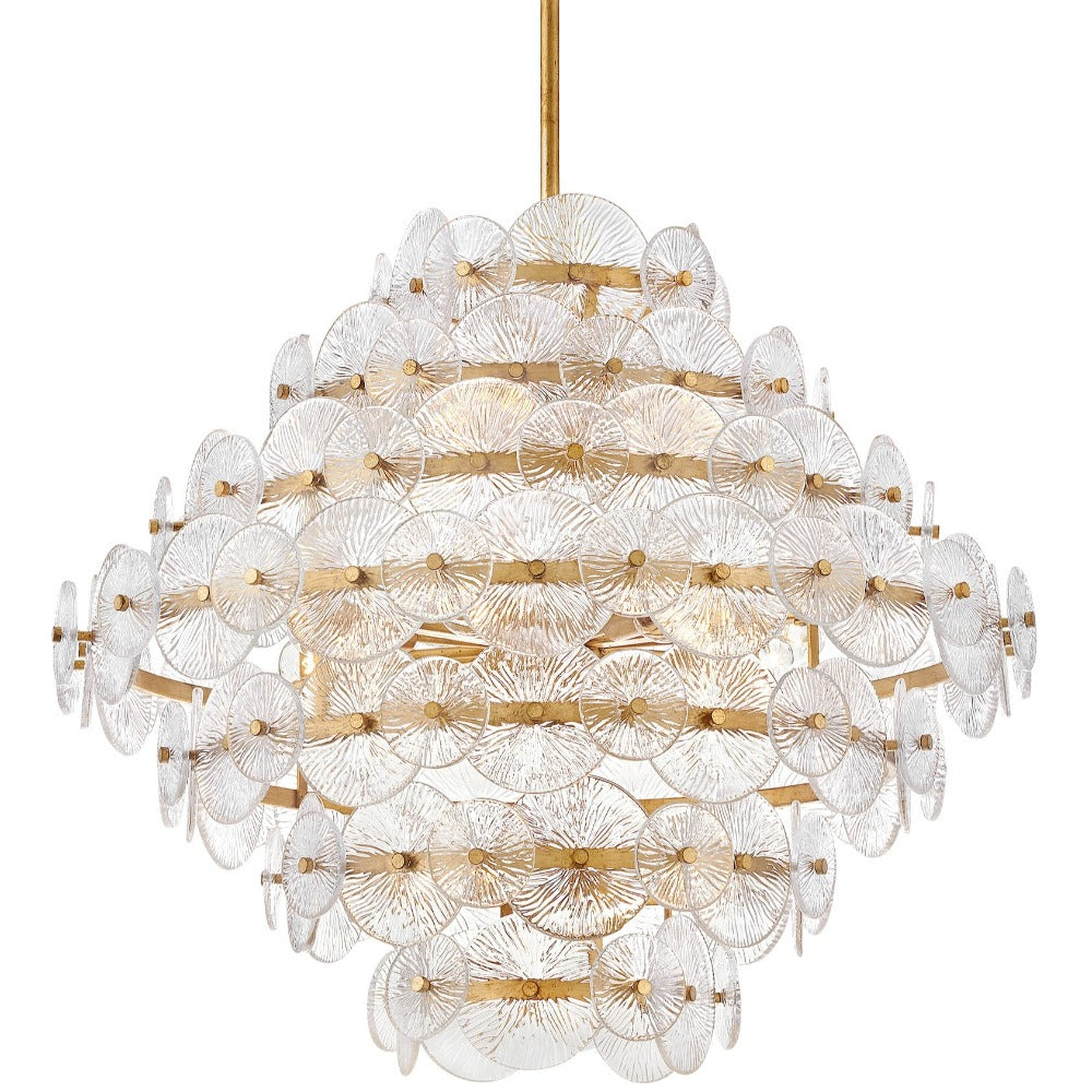 Monroe Multi-Tier Chandelier, Distressed Brass, Chandelier