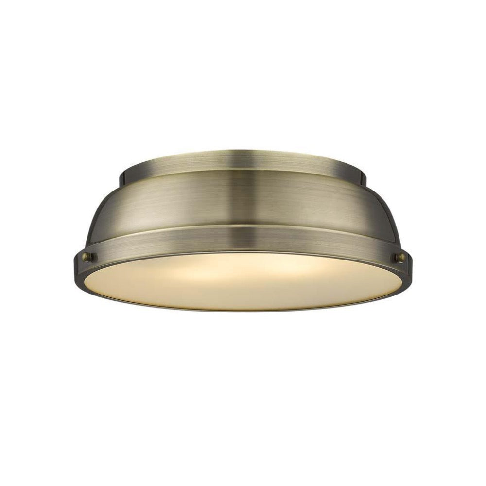 Duncan Flush Mount, Flush Mount, Aged Brass